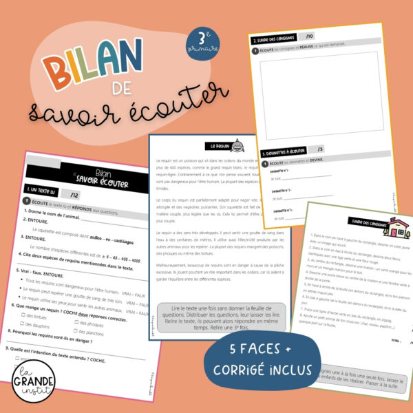 BILANS DE FIN D'ANNÉE - 3e primaire