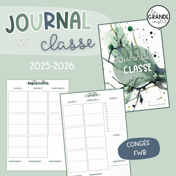 Journal de classe 2025/2026 - vert