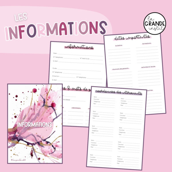 Journal de classe 2025/2026 - rose