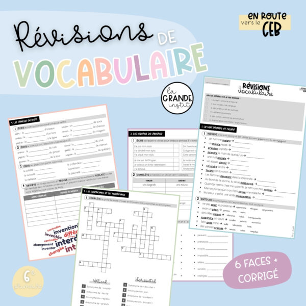RÉVISIONS CEB - Vocabulaire