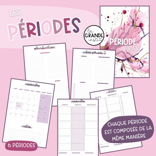 Journal de classe 2025/2026 - rose
