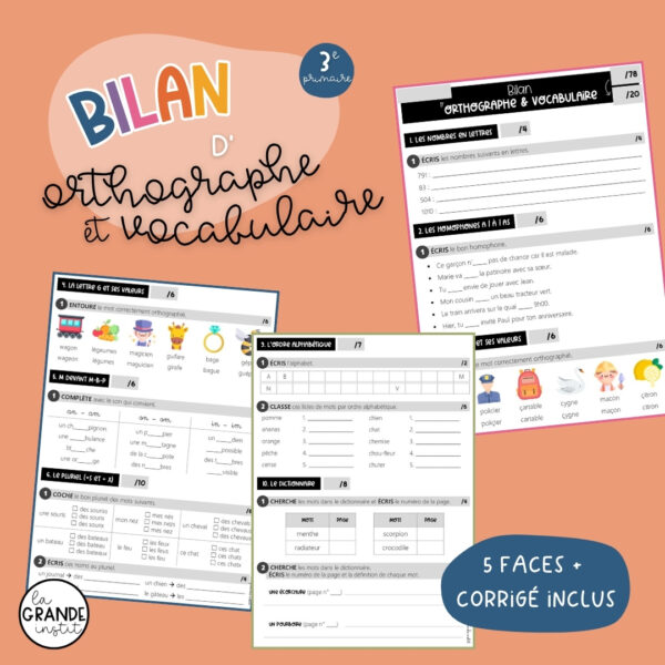 BILANS DE FIN D'ANNÉE - 3e primaire