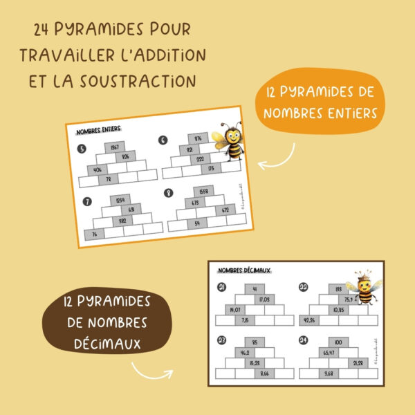 ADDITIONS et SOUSTRACTIONS en pyramide - livret