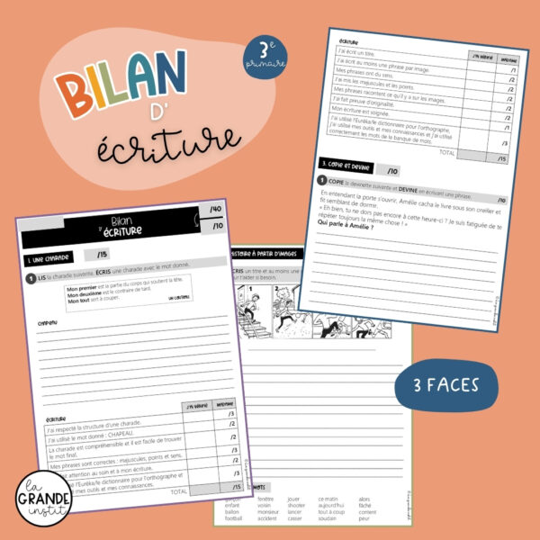 BILANS DE FIN D'ANNÉE - 3e primaire - échantillon gratuit