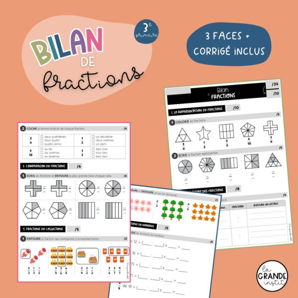 BILANS DE FIN D'ANNÉE - 3e primaire - échantillon gratuit