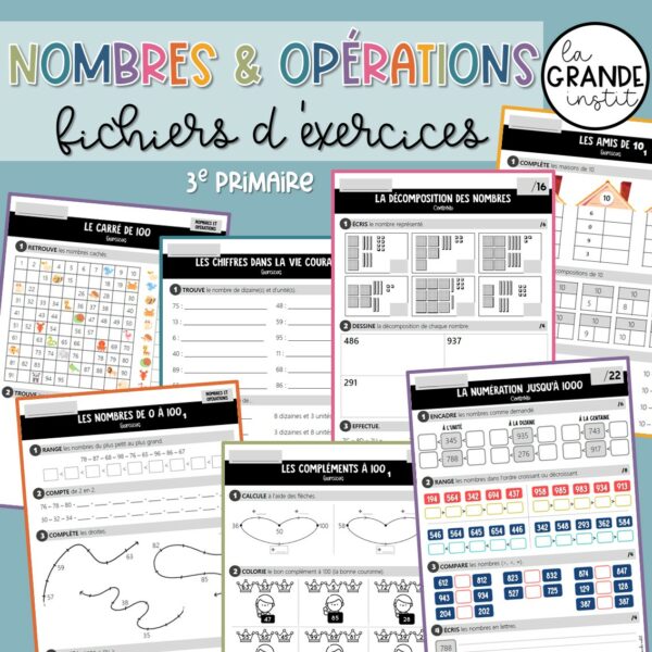 NOMBRES et OPÉRATIONS - Cours 3e primaire