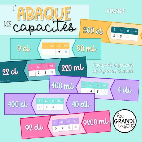 Diapositive100 ABAQUES des GRANDEURS - puzzles - PACK !