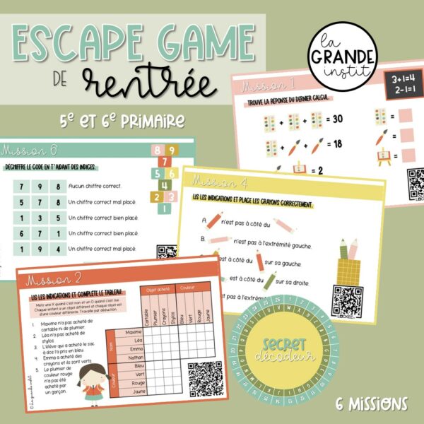 ESCAPE GAME de rentrée - 5e et 6e