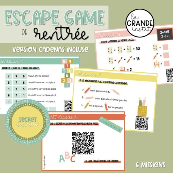ESCAPE GAME de rentrée - 5e et 6e