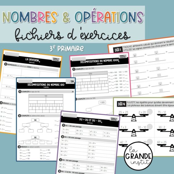 NOMBRES et OPÉRATIONS - Cours 3e primaire