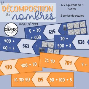 DÉCOMPOSITIONS DES NBRES jusqu'à 999 - puzzles