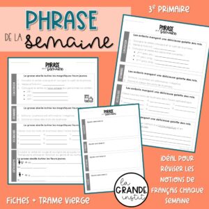 PHRASE DE LA SEMAINE - Rituel 3e