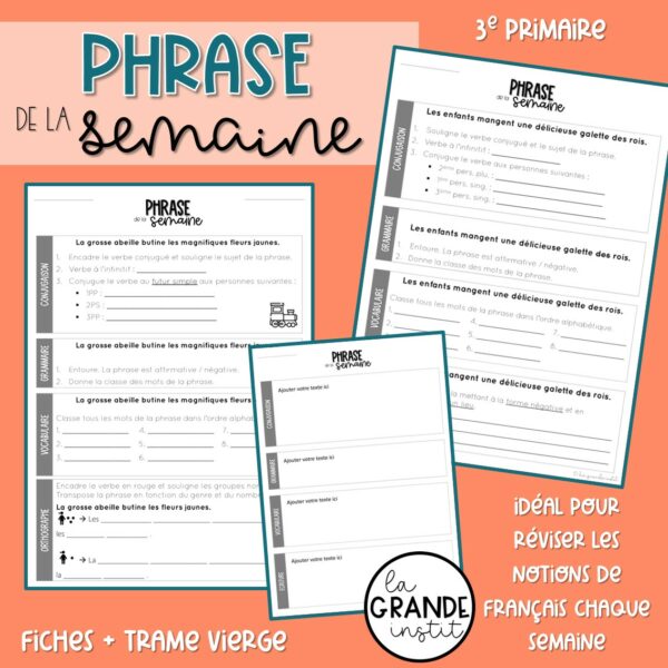 PHRASE DE LA SEMAINE - Rituel 3e