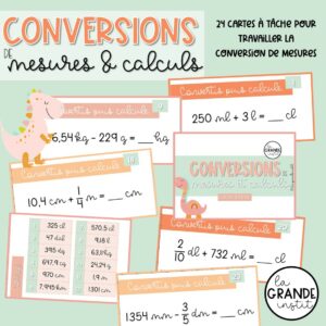 CONVERSIONS de mesures et calculs - càt