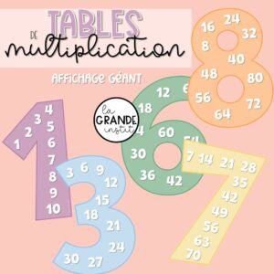CHIFFRES des TABLES  - édition pastel