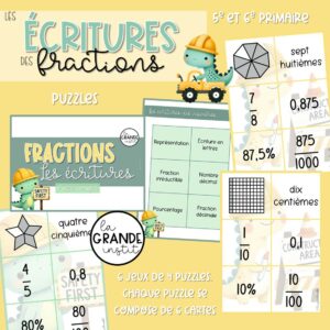 ÉCRITURES DES FRACTIONS - puzzles
