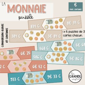 CONVERSION Euros/centimes - puzzles