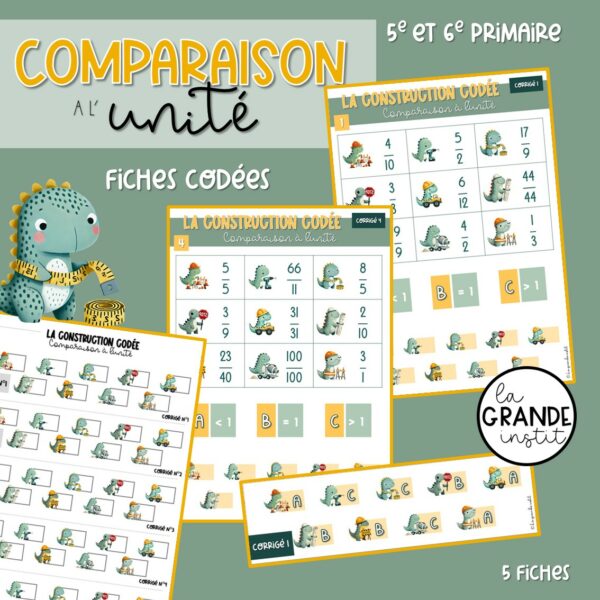 COMPARAISON À L'UNITÉ - fiches codées