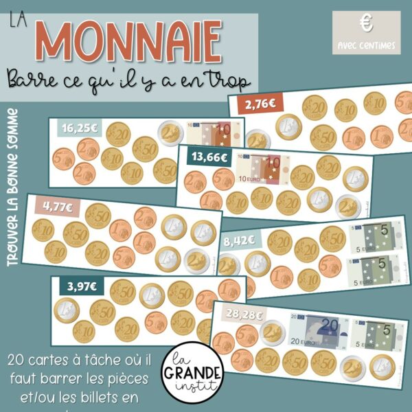 BARRE LA MONNAIE € (centimes) - càt