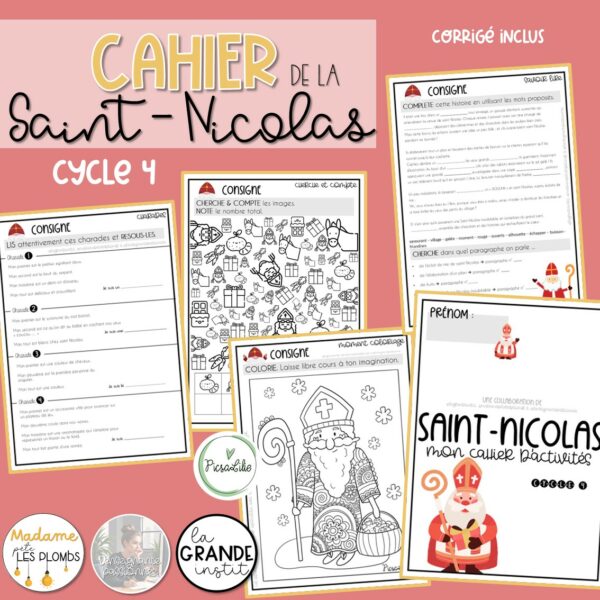 CAHIERS D'ACTIVITÉS de la SAINT-NICOLAS - P1 à P6