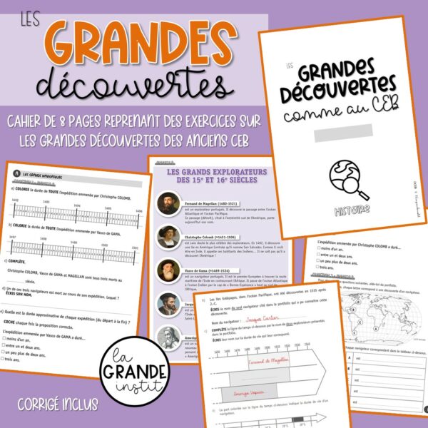 LES GRANDES DÉCOUVERTES - Livret comme au CEB