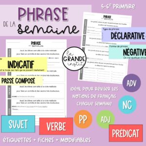 PHRASE DE LA SEMAINE - Rituel 5e et 6e