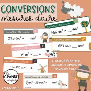 CONVERSIONS de mesures d'aire - càt