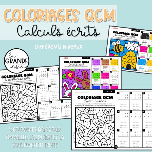 COLORIAGES QCM - Printemps - CE + et -
