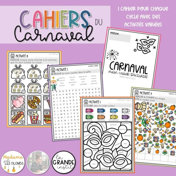 CAHIERS D'ACTIVITÉS - Carnaval - P1 à P6