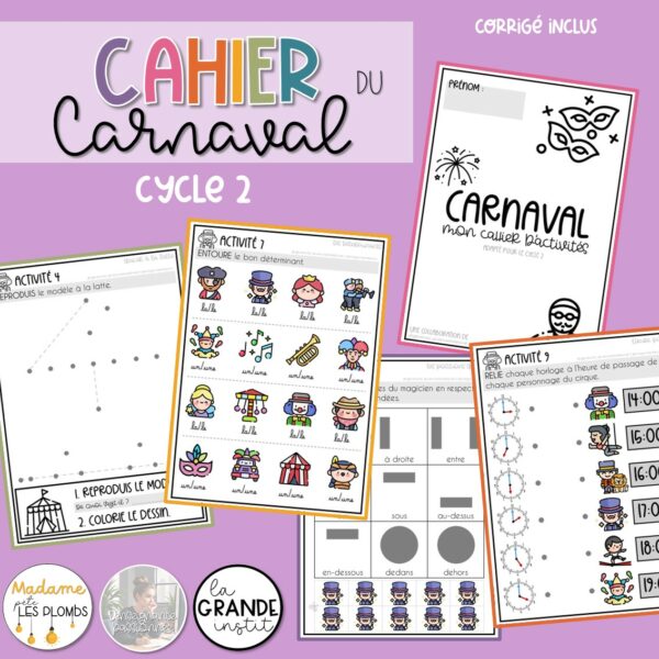 CAHIERS D'ACTIVITÉS - Carnaval - P1 à P6