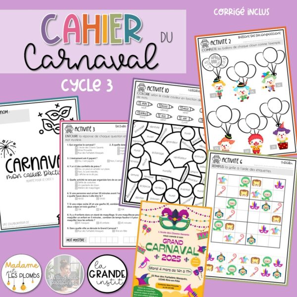 CAHIERS D'ACTIVITÉS - Carnaval - P1 à P6
