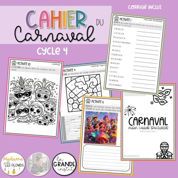 CAHIERS D'ACTIVITÉS - Carnaval - P1 à P6