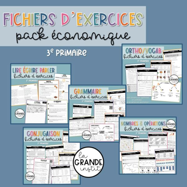 FICHIERS D'EXERCICES - 3e primaire - PACK !