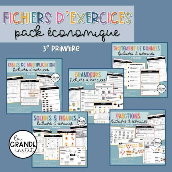 FICHIERS D'EXERCICES - 3e primaire - PACK !