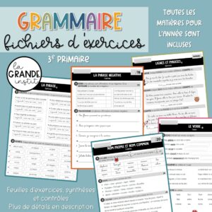 GRAMMAIRE - Cours de 3e primaire