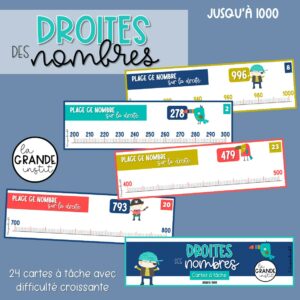 DROITES DES NOMBRES jusqu'à 1000 - càt
