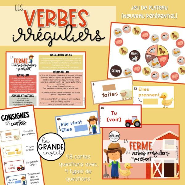 VERBES IRRÉGULIERS FRÉQUENTS - Jeu de plateau