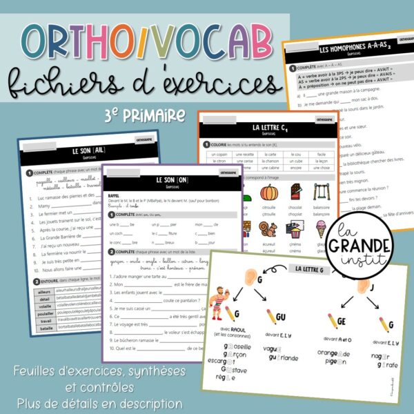 FICHIERS D'EXERCICES - 3e primaire - PACK !