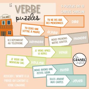 LE VERBE - Puzzles - Cow-boys et indiens