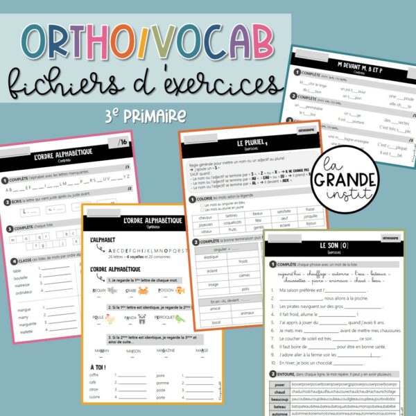 ORTHOGRAPHE et VOCABULAIRE - Cours de 3e primaire