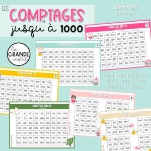 LES COMPTAGES jusqu'à 1000 - Labyrinthe