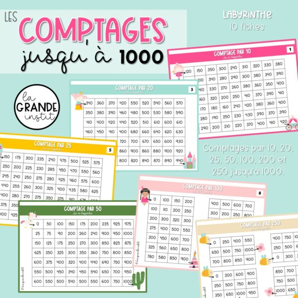 LES COMPTAGES jusqu'à 1000 - Labyrinthe