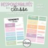 RESPONSABILITÉS de la classe - édition pastel