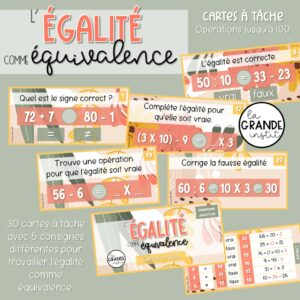 L'ÉGALITÉ comme ÉQUIVALENCE - càt (jusqu'à 100)