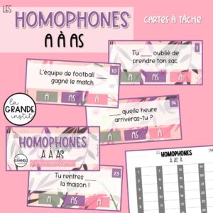 HOMOPHONES a à as - càt