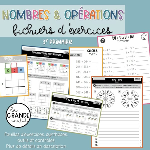 FICHIERS D'EXERCICES - 3e primaire - PACK !