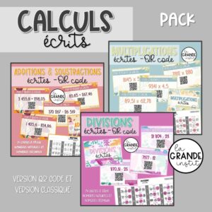 CALCULS ÉCRITS - càt QR code - PACK