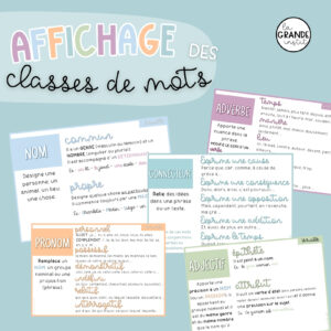 AFFICHAGE de CLASSES DE MOTS