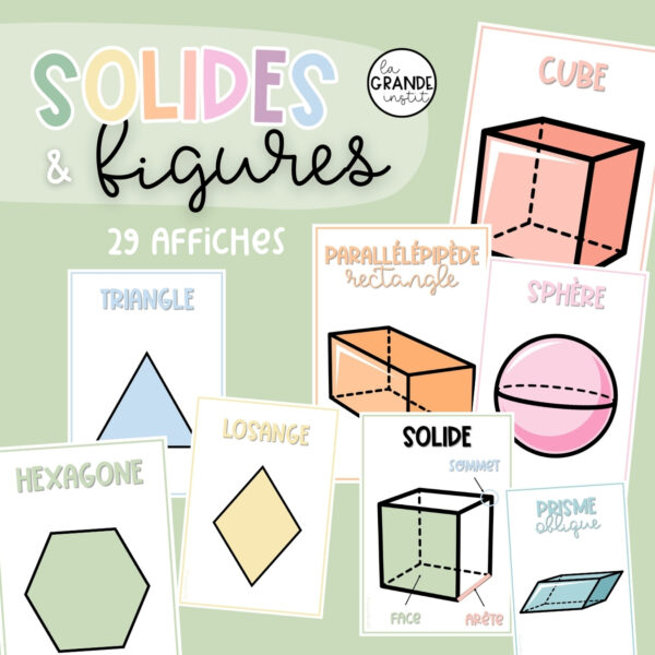 SOLIDES et FIGURES - affichage pastel