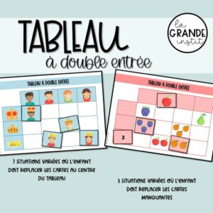 TABLEAU À DOUBLE ENTRÉE - Pack